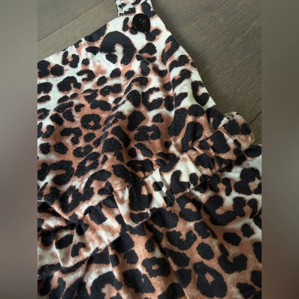 Leopard Print Flared Overalls - Picture 3 of 11